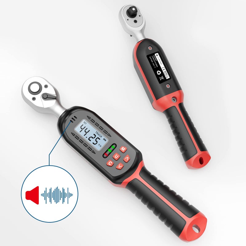 VANPO Digital Torque Wrench 3/8 Inch drive(5-99.5 ft-lbs./6.8-135Nm)  ?2% Torque Accuracy  Electronic Torque Wrench with Preset Value  Buzzer and LED Notification for Automotive Motorcycle & Bicycle - Image 5